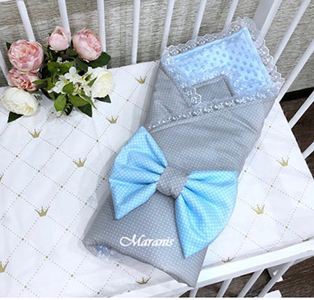 Конверт-одеяло для новорожденного своими руками с красивыми узорами