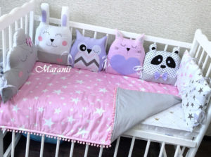бортики в кроватку для новорожденных фото с одеялом
