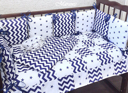 Комплект в детскую кроватку звёздное небо фото